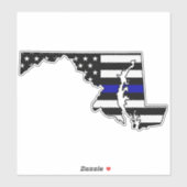 薄いブルーライン国旗メリーランド シール (シート)