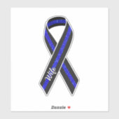 薄いブルーライン妻のグリッターリボン シール (シート)