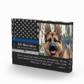 薄いブルーライン将校K9警察犬メモリアル フォトブロック (右)