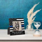 薄いブルーライン将校K9警察犬メモリアル フォトプラーク (インサイチュ)