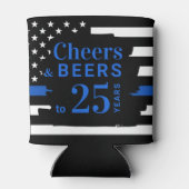 薄いブルーライン応援とビール警察の退職 缶クーラー (裏面)