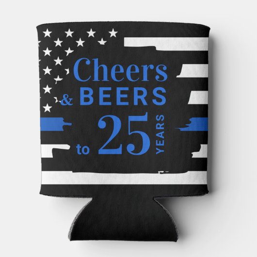 薄いブルーライン応援とビール警察の退職 缶クーラー (裏面)