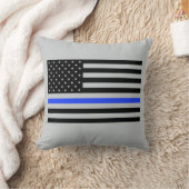 薄いブルーライン旗の枕 クッション (ブランケット)