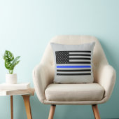薄いブルーライン旗の枕 クッション (椅子)