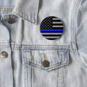 薄いブルーライン旗ボタン 缶バッジ (インサイチュ)