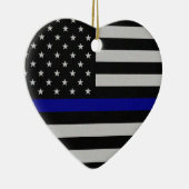 薄いブルーライン旗 セラミックオーナメント (右)