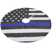 薄いブルーライン旗 フリース ツリースカート (アングル)