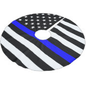 薄いブルーライン旗 ブラッシュドポリエステルツリースカート (アングル)