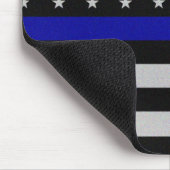 薄いブルーライン旗 マウスパッド (コーナー)