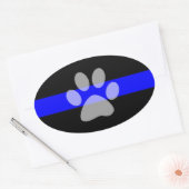 薄いブルーライン楕円ステッカー（4セット） - K9 楕円形シール (封筒)