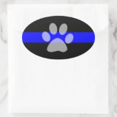 薄いブルーライン楕円ステッカー（4セット） - K9 楕円形シール (バッグ)