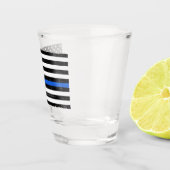薄いブルーライン汚い米国旗 ショットグラス (右)