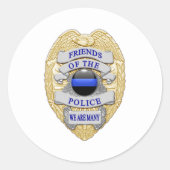 薄いブルーライン種類の1つのラウンドクラシックステッカー ラウンドシール (正面)