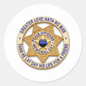 薄いブルーライン種類の1つのラウンドクラシックステッカー ラウンドシール (正面)