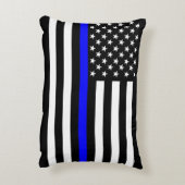 薄いブルーライン米国旗のグラフィックの装飾 アクセントクッション (裏面(縦))
