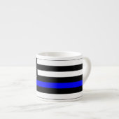 薄いブルーライン米国旗のグラフィックの装飾 エスプレッソカップ (正面右)
