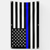 薄いブルーライン米国旗の装飾の表示 横断幕 (縦)