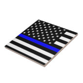 薄いブルーライン米国旗 タイル (側面)