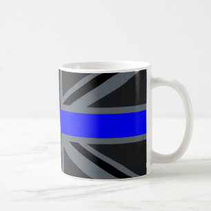 薄いブルーライン英国国旗 コーヒーマグカップ