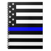 薄いブルーライン警官の記念物の旗 ノートブック (正面)