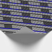 薄いブルーライン警官の記念物の旗 ラッピングペーパー (角)