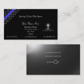 薄いブルーライン警察のチャプラインクロスビジネスカード 名刺 (正面/裏面)