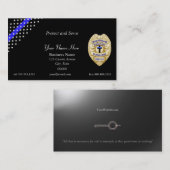 薄いブルーライン警察のチャプラインバッジ 名刺 (正面/裏面)