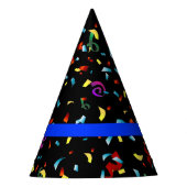 薄いブルーライン警察のテーマのパーティーの紙吹雪 パーティーハット (正面)