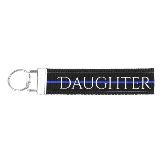 薄いブルーライン警察の娘の役人のキーホルダー リストバンドキーホルダー (鍵左)