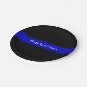 薄いブルーライン警察の法律サポート ペーパープレート (アングル)