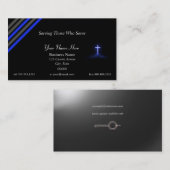 薄いブルーライン警察チャプラインクロス 名刺 (正面/裏面)