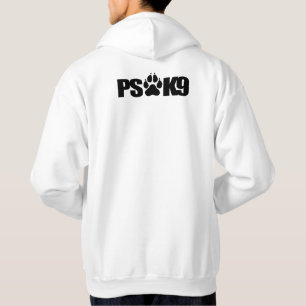 薄いブルーライン足のプリント- PS K9のフード付きスウェットシャツ パーカ