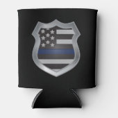 薄いブルーライン飲料Koozie 缶クーラー (正面)