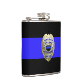 薄いブルーライン2トーン金ゴールド警退職した察バッジ フラスク (右)