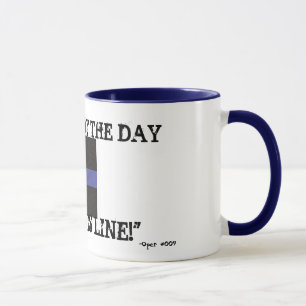 薄いブルーライン(コーヒー・マグ)は"今日ではないです日"は マグカップ