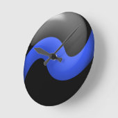 薄いブルーライン ラウンド壁時計 (傾斜)