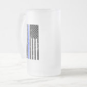 薄いブルーライン-警官-ビールのジョッキ フロストグラスビールジョッキ (正面左)