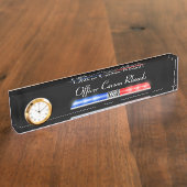 薄いブルーライン – 警察光バー デスクネームプレート (側面)