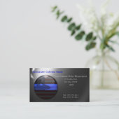 薄いブルーライン-鋼鉄の挨拶の球 名刺 (スタンド正面)