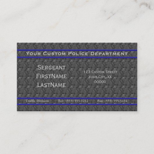 薄いブルーライン-鋼鉄の鉄の壁そして球 名刺 (正面)