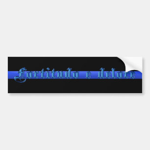 薄いブルーライン – Fortitudo e Delore バンパーステッカー