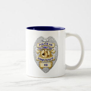 薄いブルーラインK9バッジ ツートーンマグカップ