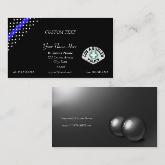 薄いブルーラインLAPD名刺 名刺 (正面/裏面)