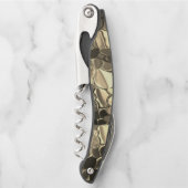 薄いブロンズまたは茶色がかったベージュのセミサークル ソムリエナイフ (正面)