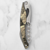 薄いブロンズまたは茶色がかったベージュのセミサークル ソムリエナイフ (裏面)