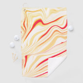 薄いベージュのトーン、赤いピンクのカーブを持つ波状の布 ゴルフタオル (インサイチュ)