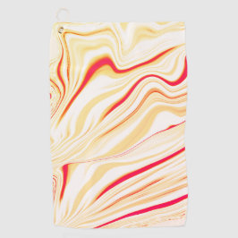 薄いベージュのトーン、赤いピンクのカーブを持つ波状の布 ゴルフタオル