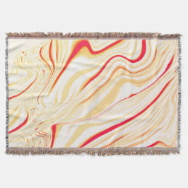 薄いベージュのトーン、赤いピンクのカーブを持つ波状の布 スローブランケット