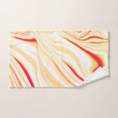 薄いベージュのトーン、赤いピンクのカーブを持つ波状の布 バスタオルセット (ハンドタオル)