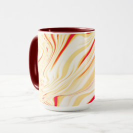 薄いベージュのトーン、赤いピンクのカーブを持つ波状の布 マグカップ